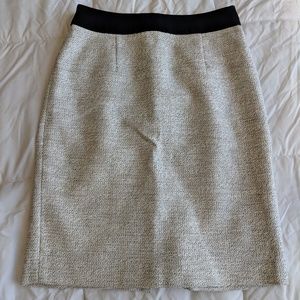 Banana Republic Pencil Skirt Tweed Textured White